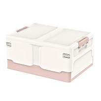 Ящик пластиковый складной белый, дно розовое, 480х360х240 мм в Одинцово Ящик пластиковый складной белый, дно розовое, 480х360х240 мм в Одинцово