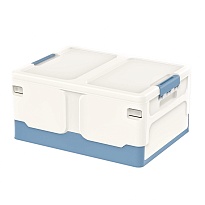 Ящик пластиковый складной белый, дно синее, 480х360х240 мм в Одинцово