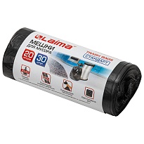 Мешки для мусора 20 л, черные, в рулоне 30 шт., ПНД, 8 мкм, 500х450 мм, LAIMA, 601376 в Одинцово