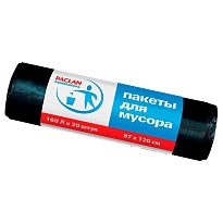 Мешки для мусора 160 л, черные, в рулоне 20 шт., ПВД, 30 мкм, 1200х870 мм, PACLAN Professional, 604082 в Одинцово Мешки для мусора 160 л, черные, в рулоне 20 шт., ПВД, 30 мкм, 1200х870 мм, PACLAN Professional, 604082 в Одинцово