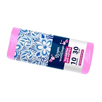 Мешки для мусора 10 л, розовые, в рулоне 30 шт., ПНД, 8 мкм, 470х360 мм, Узоры Чистоты, МУ3582 (МГ-10роз) в Одинцово