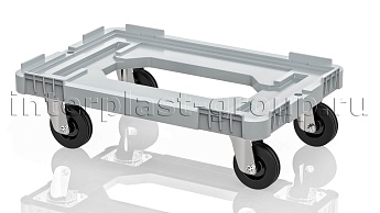 Тележка пластиковая с отверстием без тормозов серая в Одинцово Тележка пластиковая с отверстием без тормозов серая в Одинцово