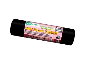 Мешки для мусора 180 л, ароматизированные, черные, в рулоне 10 шт., ПВД, 50 мкм, 1100х930 мм, EXTRA black, 18008301 в Одинцово Мешки для мусора 180 л, ароматизированные, черные, в рулоне 10 шт., ПВД, 50 мкм, 1100х930 мм, EXTRA black, 18008301 в Одинцово