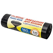 Мешки для мусора 160 л, черные, в рулоне 10 шт., ПВД, 30 мкм, 1200х900 мм, LAIMA ULTRA, 607694 в Одинцово