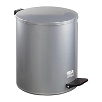 Ведро для мусора с педалью, усиленное, Титан, 15 л, серое, оцинкованная сталь в Одинцово