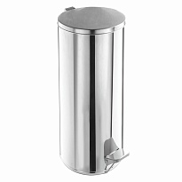 Ведро для мусора с педалью, усиленное, Титан, 30 л, кольцо под мешок, нержавеющая сталь, хром в Одинцово