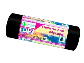 Мешки для мусора 30 л, черные, в рулоне 20 шт., ПНД, 7 мкм, 600х500 мм, MIRPACK Classik, 302040 в Одинцово Мешки для мусора 30 л, черные, в рулоне 20 шт., ПНД, 7 мкм, 600х500 мм, MIRPACK Classik, 302040 в Одинцово