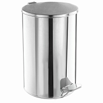 Ведро для мусора с педалью, усиленное, Титан, 20 л, кольцо под мешок, нержавеющая сталь, хром в Одинцово