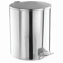 Ведро для мусора с педалью, усиленное, ТИТАН, 7 л, кольцо под мешок, нержавеющая сталь, хром в Одинцово