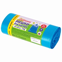 Мешки для мусора 35 л, синие, в рулоне 30 шт., ПНД, 10 мкм, 600х500 мм, Любаша, 608091 в Одинцово