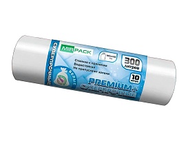 Мешки для мусора 300 л, белые, в рулоне 10 шт., ПВД 70 мкм, 1400х1000 мм, PREMIUM+, 300101602 в Одинцово