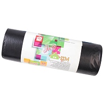Мешки для мусора 220 л, черные, в рулоне 10 шт., ПВД, 29 мкм, 1100х830 мм, Концепция Быта ЭкоДом, 604924 в Одинцово