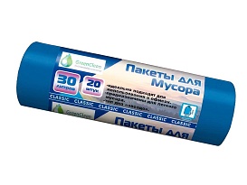 Мешки для мусора 30 л, синие, в рулоне 20 шт., ПНД, 7 мкм, 600х500 мм, MIRPACK Classik, 302041 в Одинцово Мешки для мусора 30 л, синие, в рулоне 20 шт., ПНД, 7 мкм, 600х500 мм, MIRPACK Classik, 302041 в Одинцово