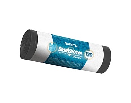Мешки для мусора 120 л, черные, в рулоне 10 шт., ПНД, 14 мкм, 1100х700 мм, SIBIRSKAYA, 101-008 S в Одинцово