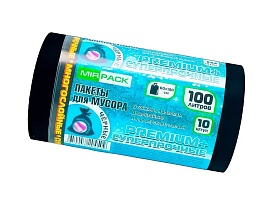 Мешки для мусора 100 л, черные, в рулоне 10 шт., ПВД, 70 мкм, 1000х600 мм, PREMIUM+, 1001076 в Одинцово Мешки для мусора 100 л, черные, в рулоне 10 шт., ПВД, 70 мкм, 1000х600 мм, PREMIUM+, 1001076 в Одинцово