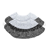 Бахилы бело-черные 1000 шт (500 пар), 48 мкм, двойная подошва, с одной резинкой, Эконом+ в Одинцово Бахилы бело-черные 1000 шт (500 пар), 48 мкм, двойная подошва, с одной резинкой, Эконом+ в Одинцово