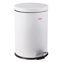 Ведро-контейнер для мусора (урна) с педалью LAIMA Classic, 12 л, белое, глянцевое, металл, со съемным внутренним ведром в Одинцово